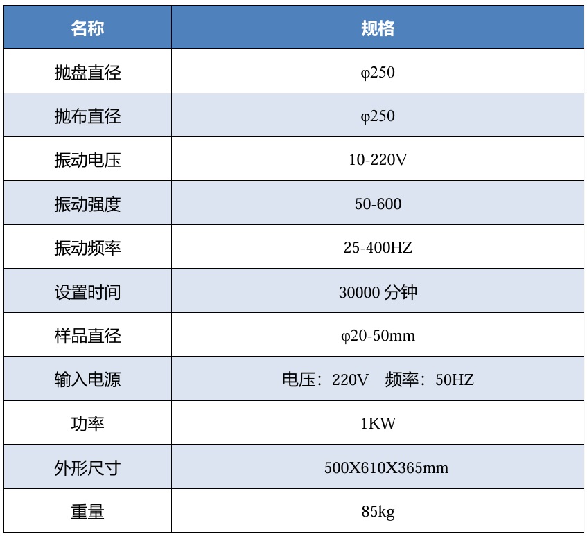振动抛光机参数